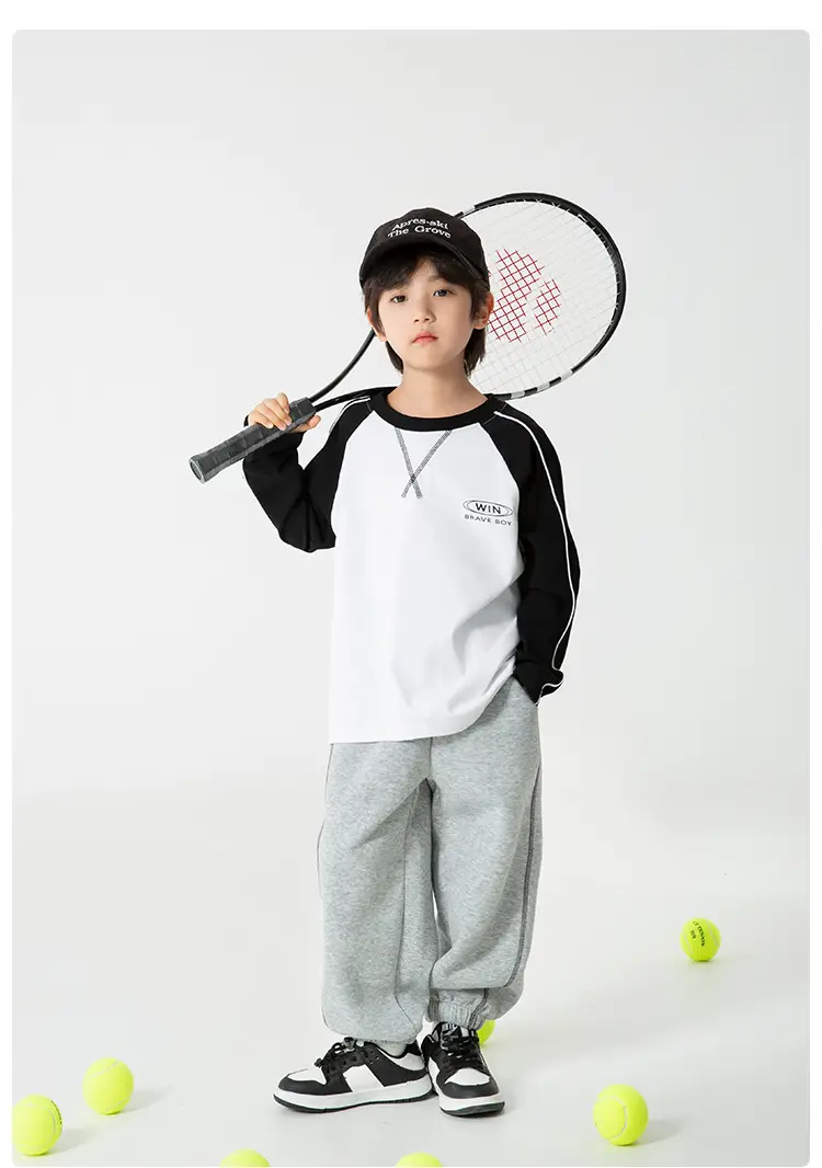 Haima Boys' Antibacterial Pure Cotton Long Sleeve T-Shirt — feature 13