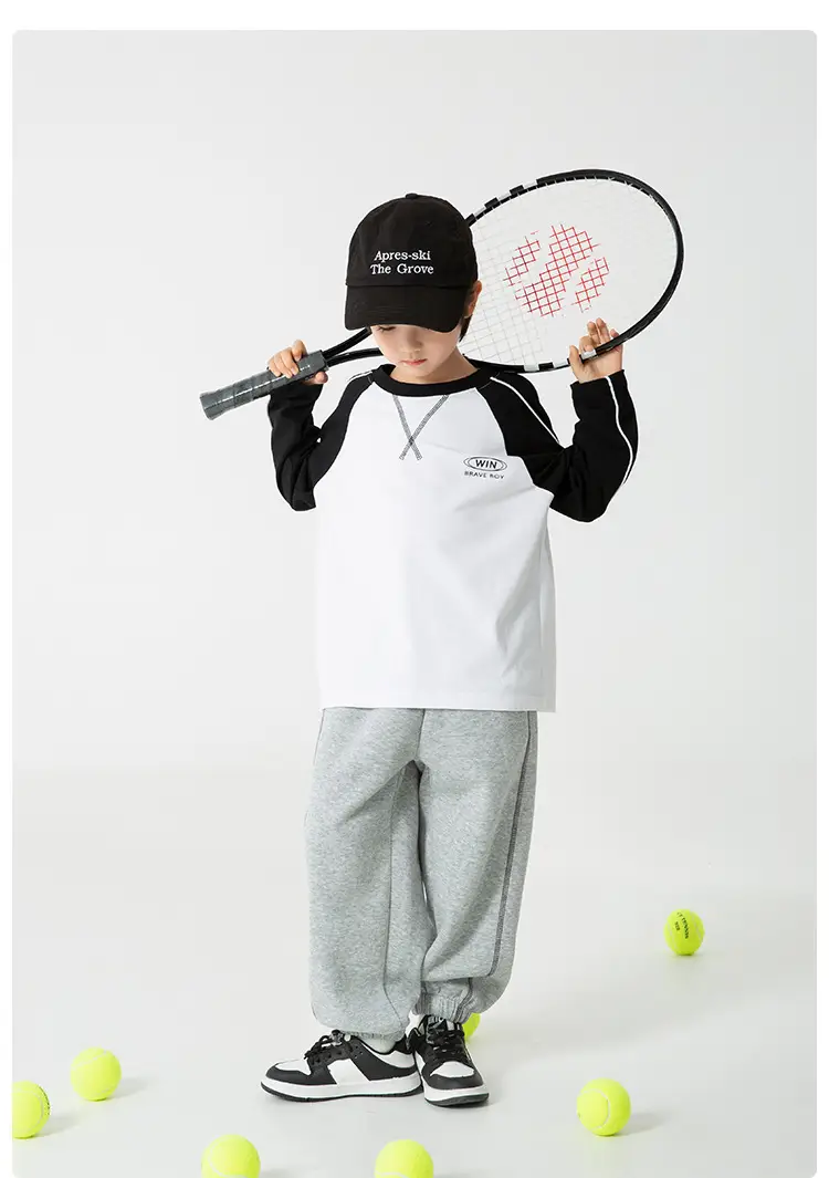 Haima Boys' Antibacterial Pure Cotton Long Sleeve T-Shirt — feature 14