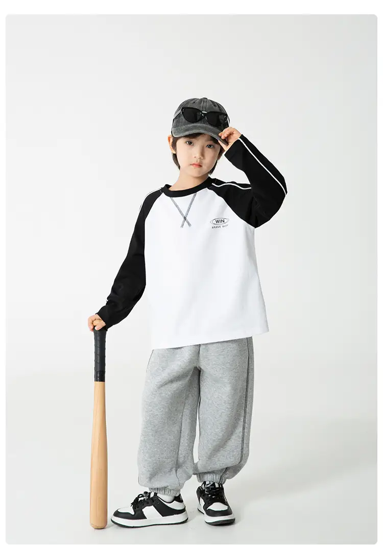 Haima Boys' Antibacterial Pure Cotton Long Sleeve T-Shirt — feature 9