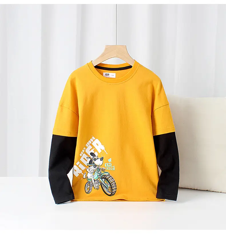 Blue Motorcycle Graphic Kids T-Shirt Long Sleeve — feature 12