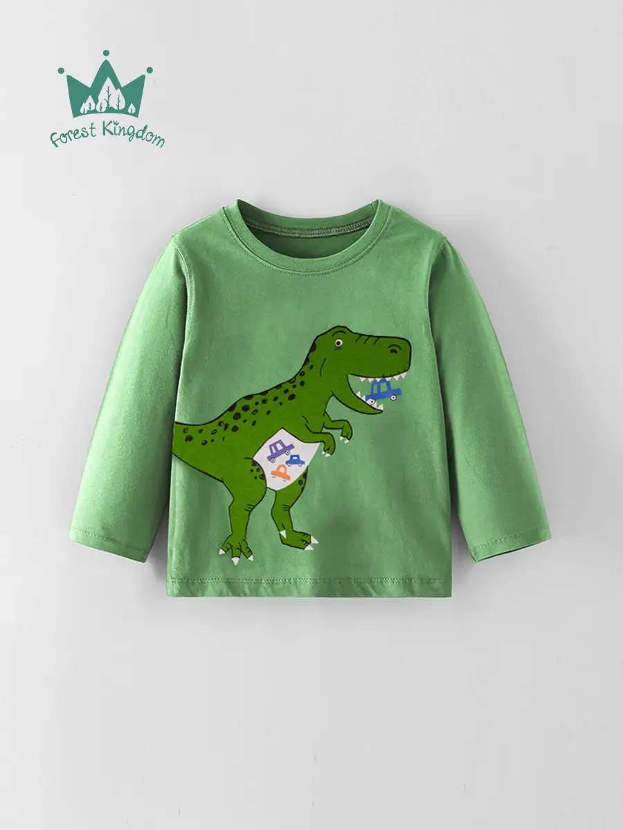 Green Cartoon Dinosaur T-Shirt for Boys