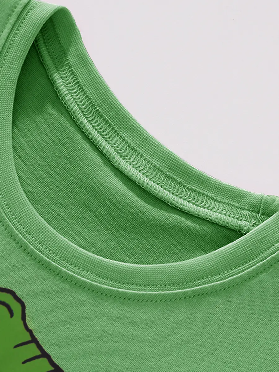 Green Cartoon Dinosaur T-Shirt for Boys