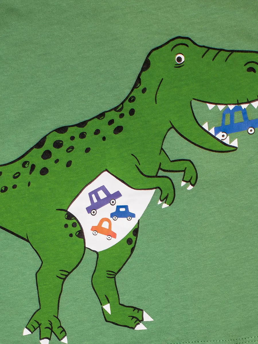 Green Cartoon Dinosaur T-Shirt for Boys