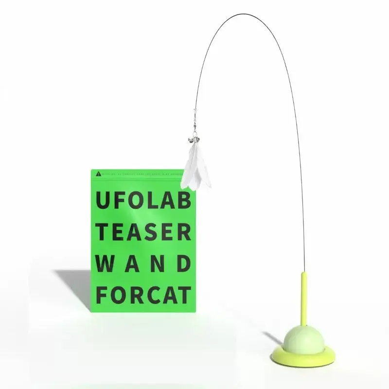 Suction Cup Feather Cat Teaser Wand Cat Toy Bite-Resistant Steel Wire Long Rod Dual-Use Kitten Supplies Pet Cat