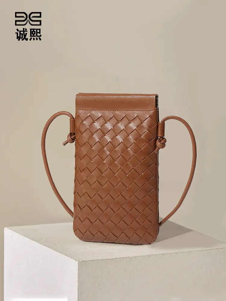 Trendy Mini Phone Bag for Women Handwoven Leather Purse - Image 18