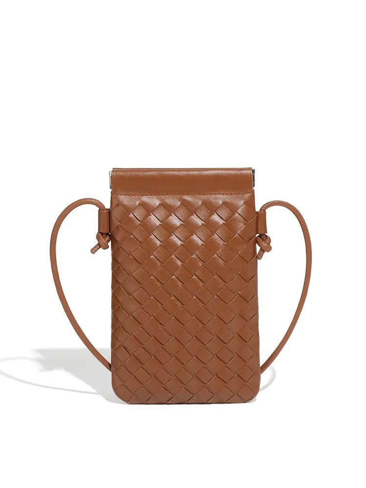 Trendy Mini Phone Bag for Women Handwoven Leather Purse - Image 19