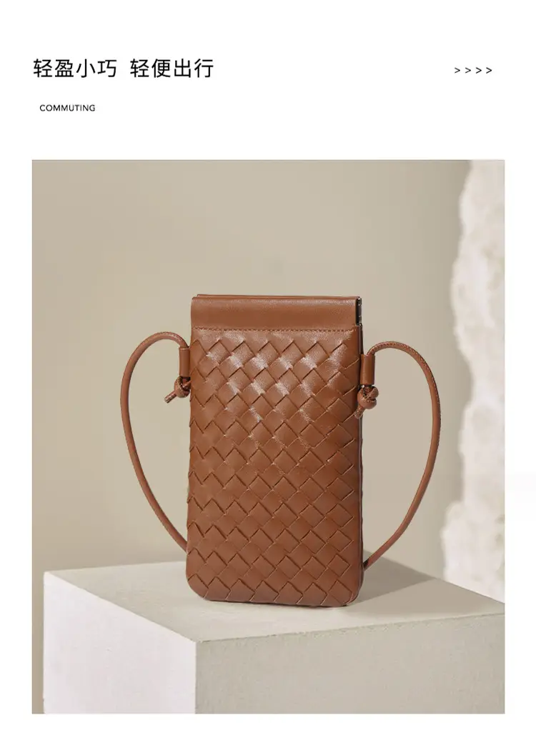Trendy Mini Phone Bag for Women Handwoven Leather Purse — feature 5