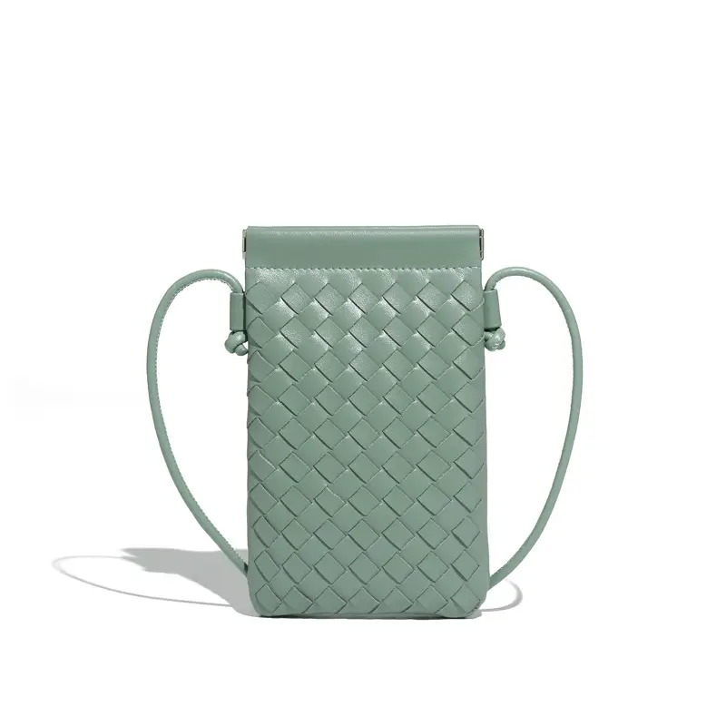 Trendy Mini Phone Bag for Women Handwoven Leather Purse - Image 7