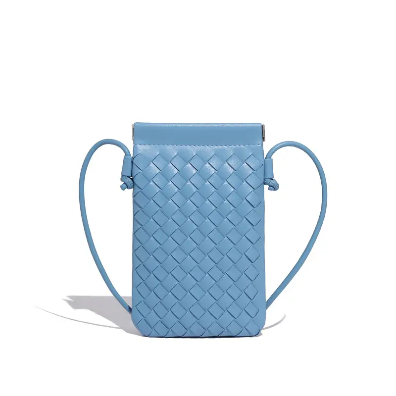 Trendy Mini Phone Bag for Women Handwoven Leather Purse - Image 9