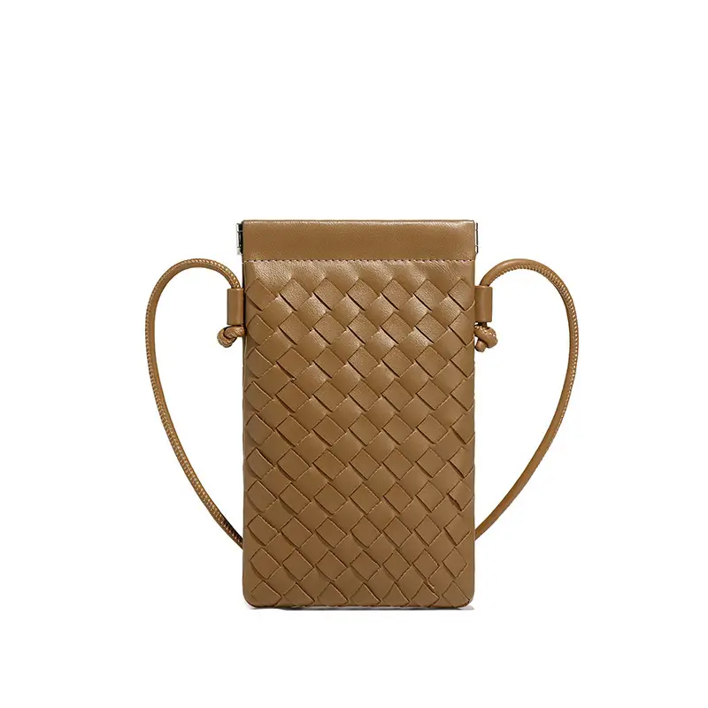 Trendy Mini Phone Bag for Women Handwoven Leather Purse - Image 12