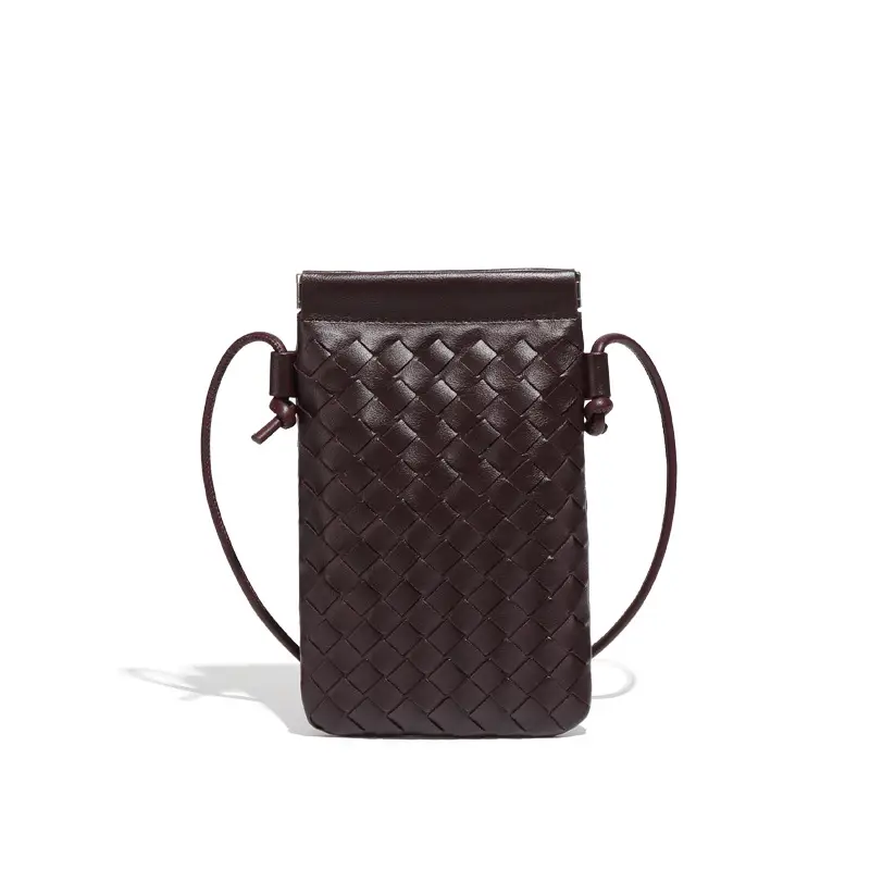 Trendy Mini Phone Bag for Women Handwoven Leather Purse - Image 2