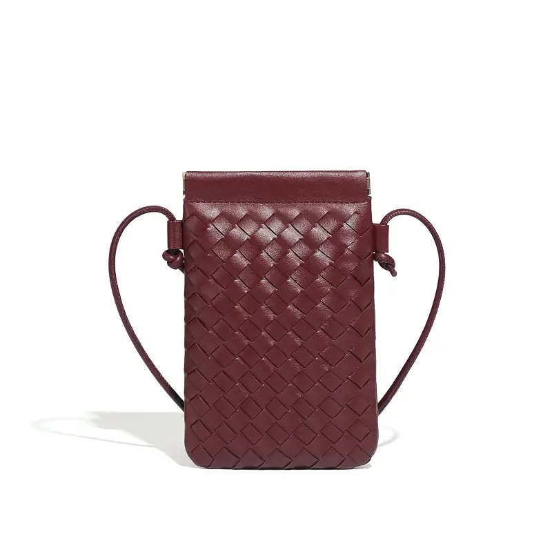 Trendy Mini Phone Bag for Women Handwoven Leather Purse - Image 13