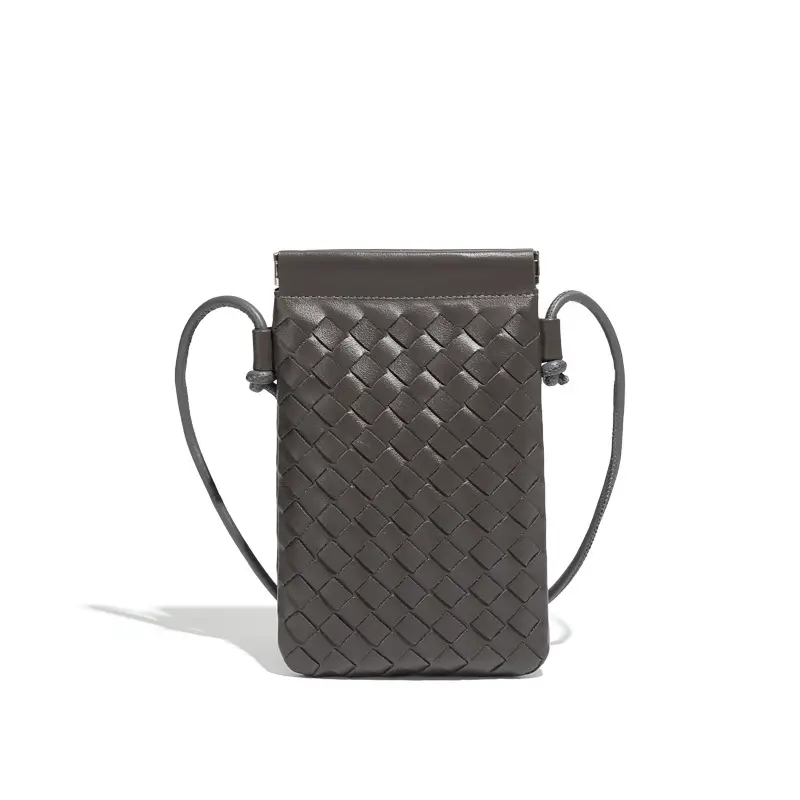 Trendy Mini Phone Bag for Women Handwoven Leather Purse - Image 3