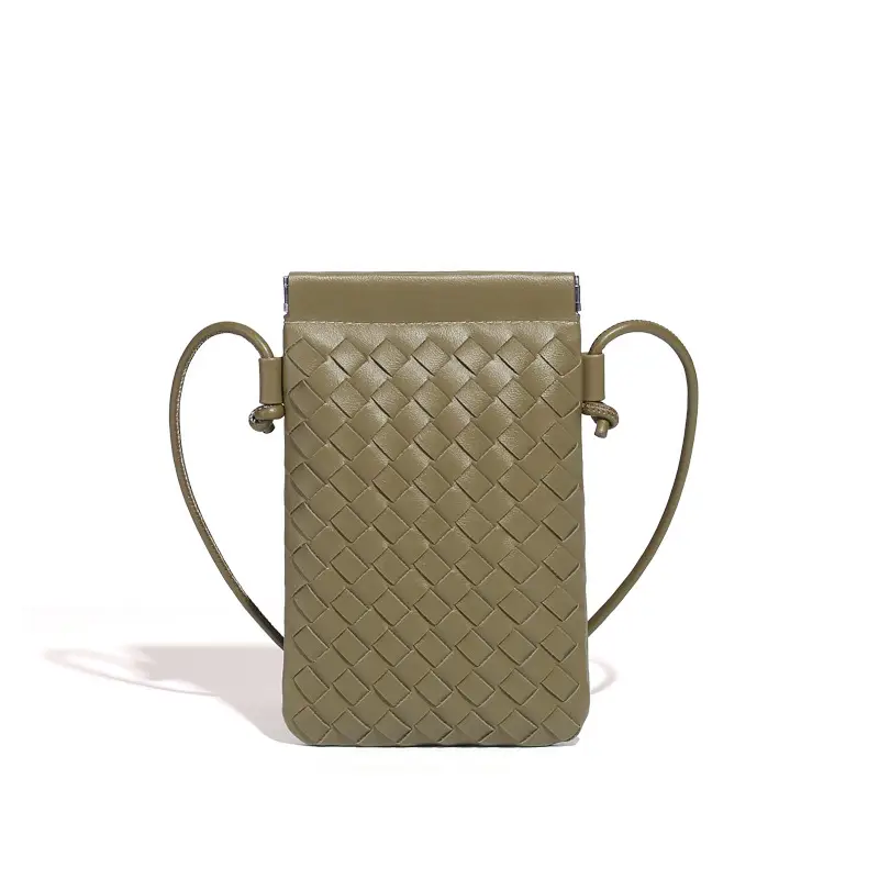 Trendy Mini Phone Bag for Women Handwoven Leather Purse - Image 4