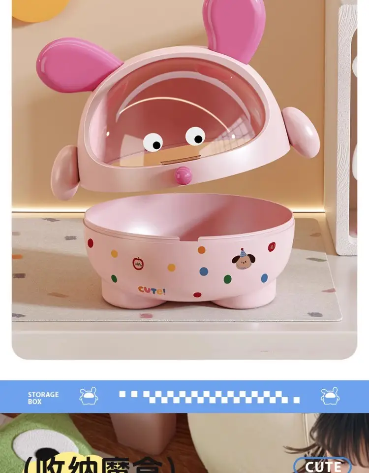 Cartoon Doodle Dog Hair Accessory Box Desktop Storage Large Capacity Children's Girls Hair Ties and Jewelry Organizer Box — feature 11