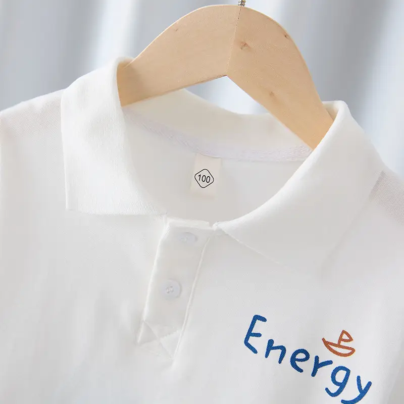 2025 Boys White Polo Shirt with Sunflower Print - Image 3