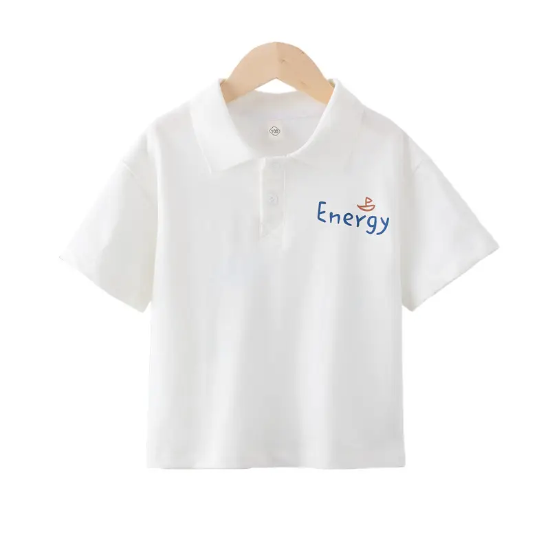 2025 Boys White Polo Shirt with Sunflower Print - Image 5
