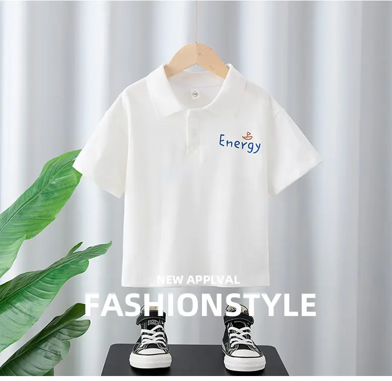 2025 Boys White Polo Shirt with Sunflower Print — feature 1