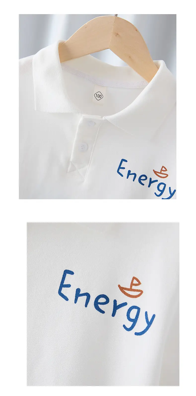 2025 Boys White Polo Shirt with Sunflower Print — feature 5