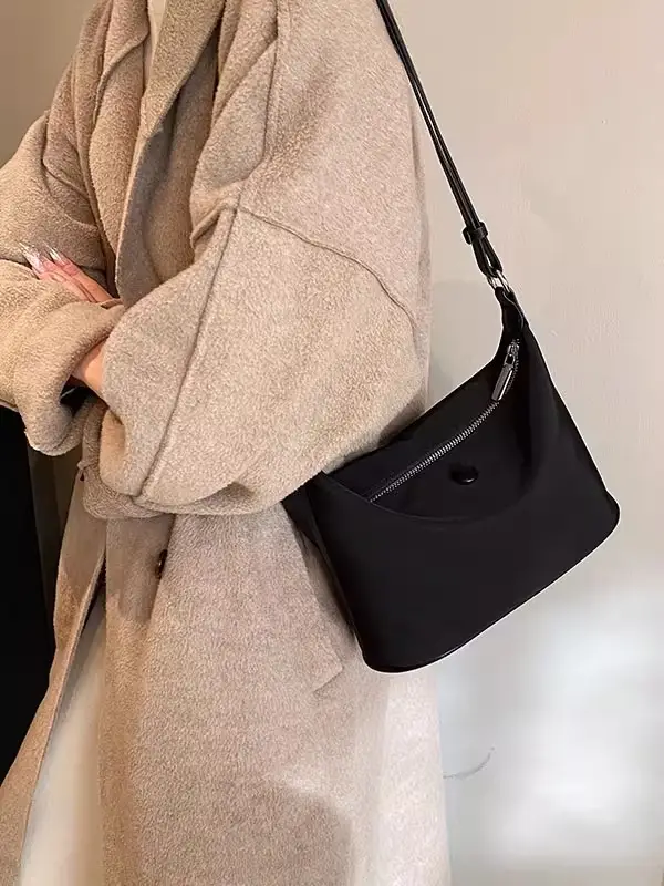 Women's Beige Nylon Shoulder Bag 2025 New Design - Image 5