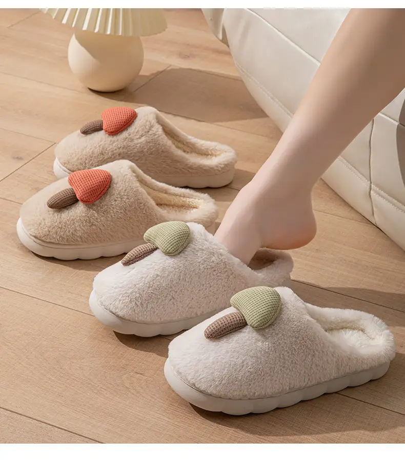 Autumn and Winter Cute Cotton Slippers for Men and Women at Home Indoor Thick-Soled Cartoon Soft-Soled Warm Plush Couple Furry Slippers — feature 13
