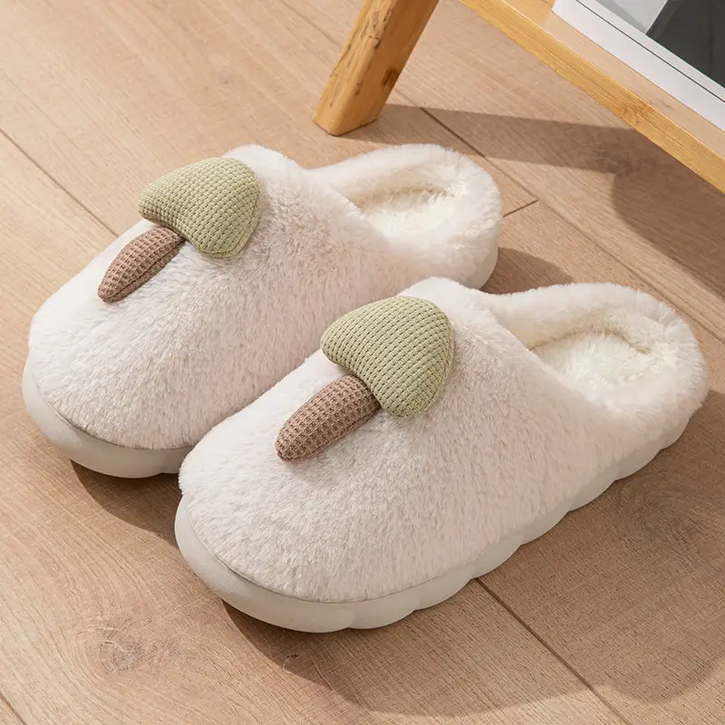 Autumn and Winter Cute Cotton Slippers for Men and Women at Home Indoor Thick-Soled Cartoon Soft-Soled Warm Plush Couple Furry Slippers - Image 5