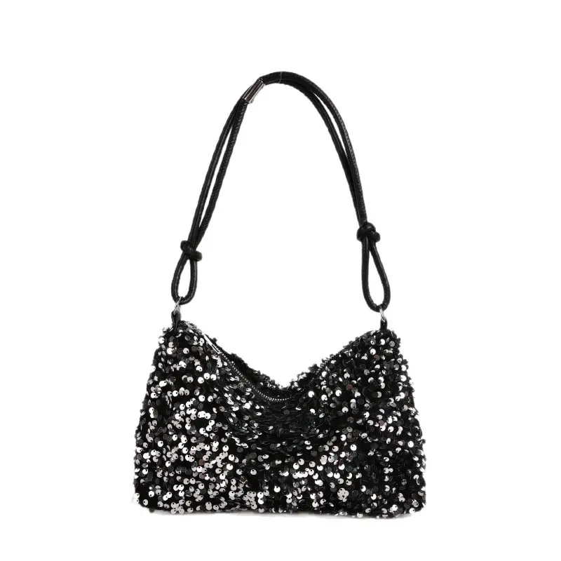 Black Sequin Shoulder Bag 2025 Women's Casual Stylish - Image 7