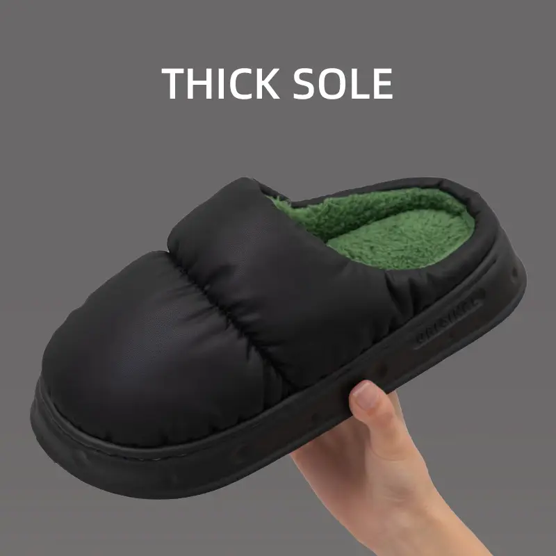 Pink Waterproof Cotton Slippers for Men Winter 2025