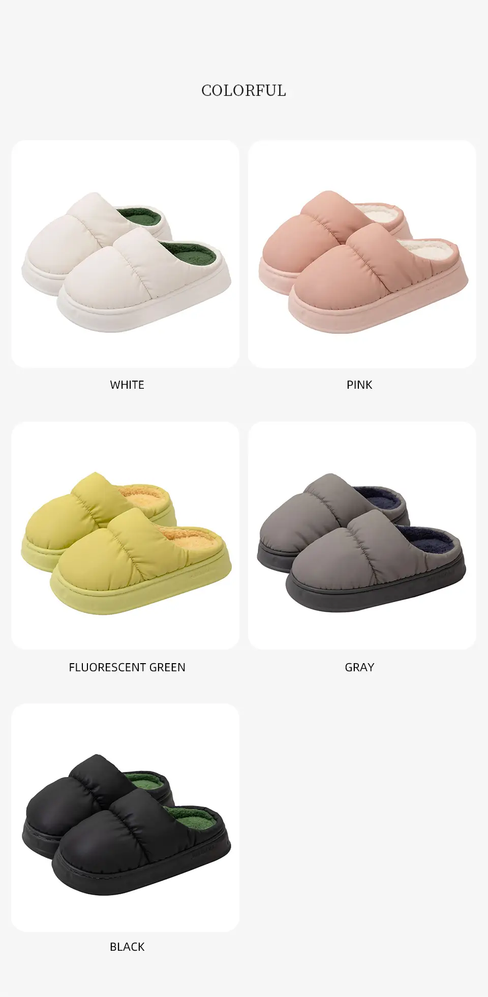 Pink Waterproof Cotton Slippers for Men Winter 2025 — feature 9