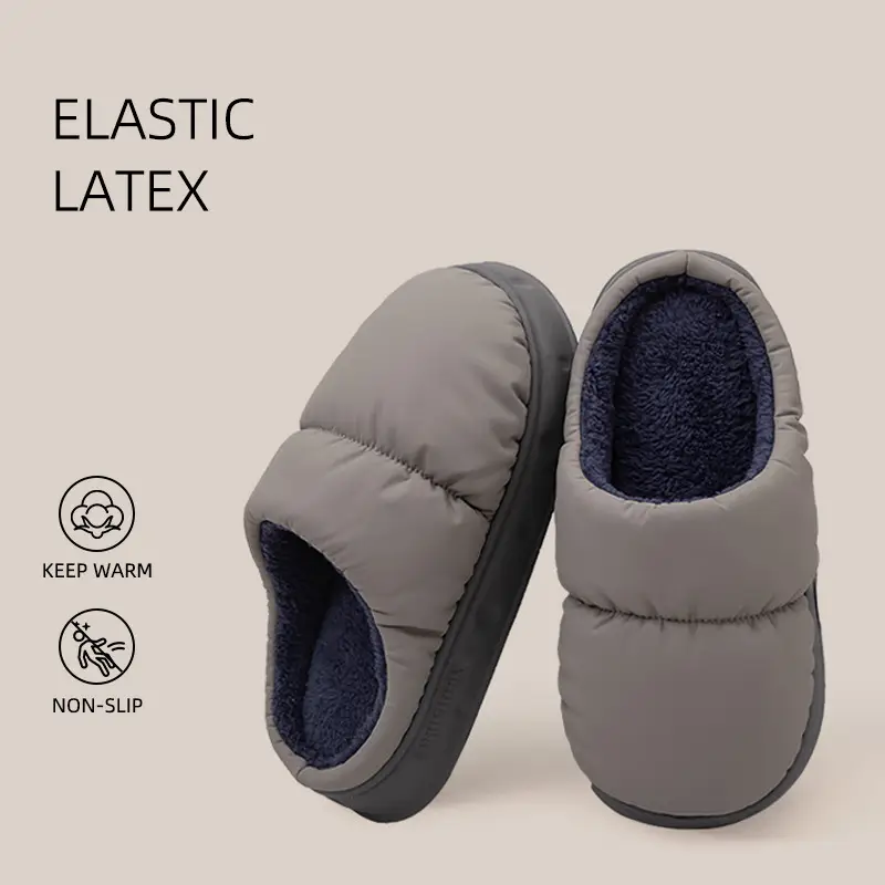 Pink Waterproof Cotton Slippers for Men Winter 2025