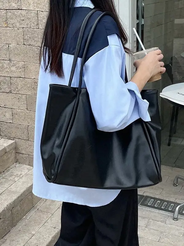 Women's Large Capacity Black Tote Bag Niche Design