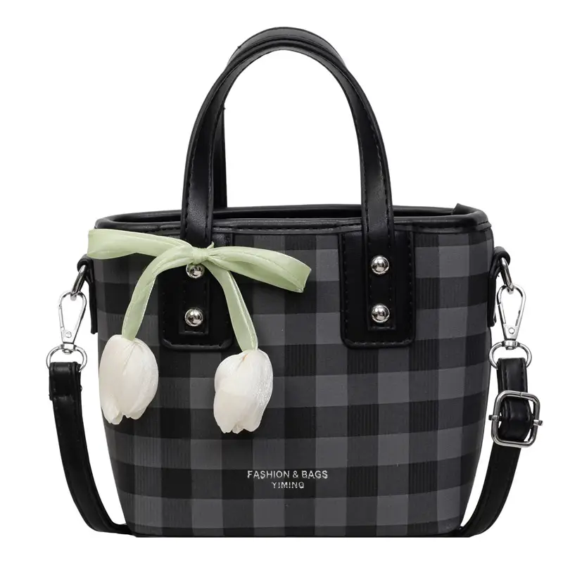 Women's Textured Crossbody Bag with Tulip Print - Image 9