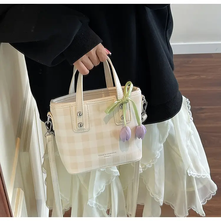 Women's Textured Crossbody Bag with Tulip Print — feature 25