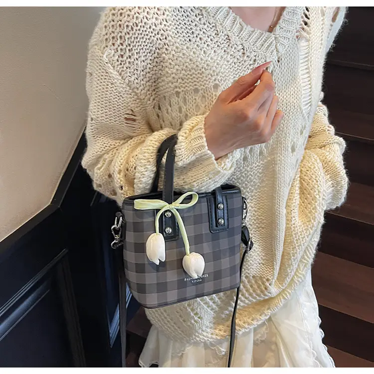 Women's Textured Crossbody Bag with Tulip Print — feature 33