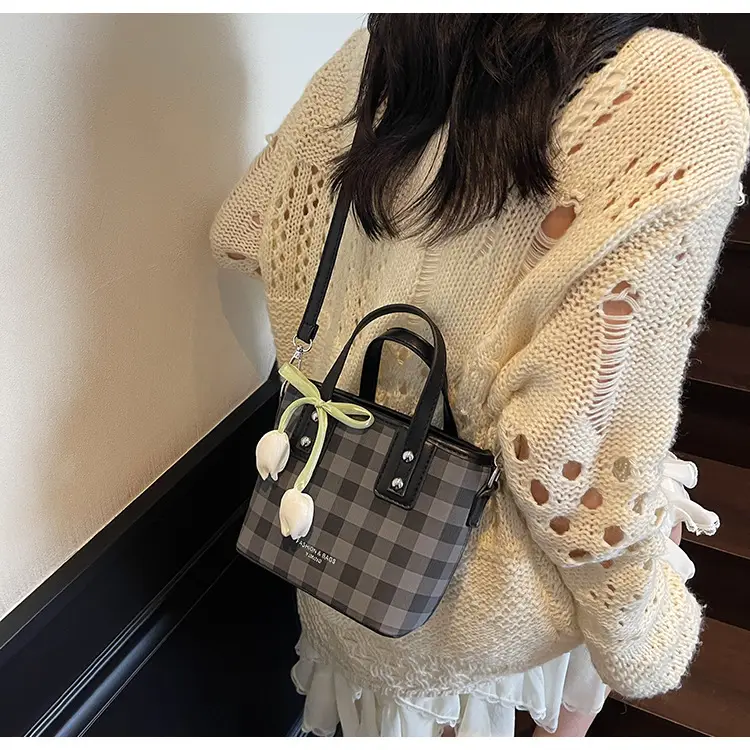 Women's Textured Crossbody Bag with Tulip Print — feature 34