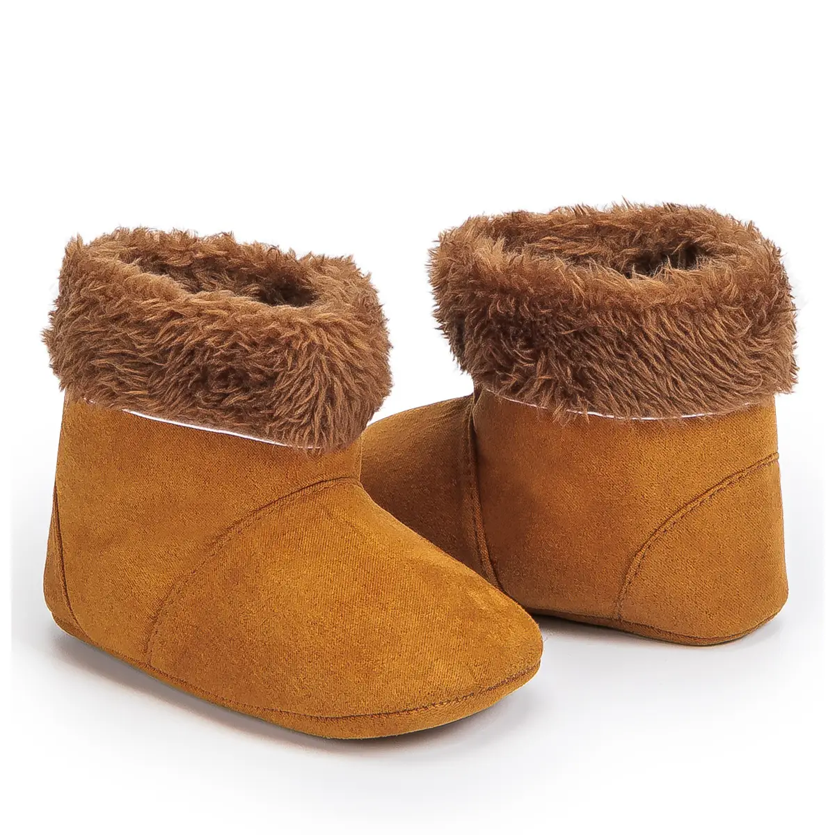 Warm Fleece Baby Boots for Baby Girls Pink Brown — feature 17