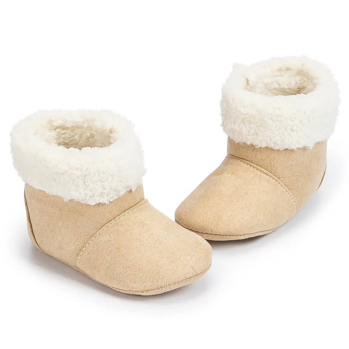 Warm Fleece Baby Boots for Baby Girls Pink Brown — feature 20