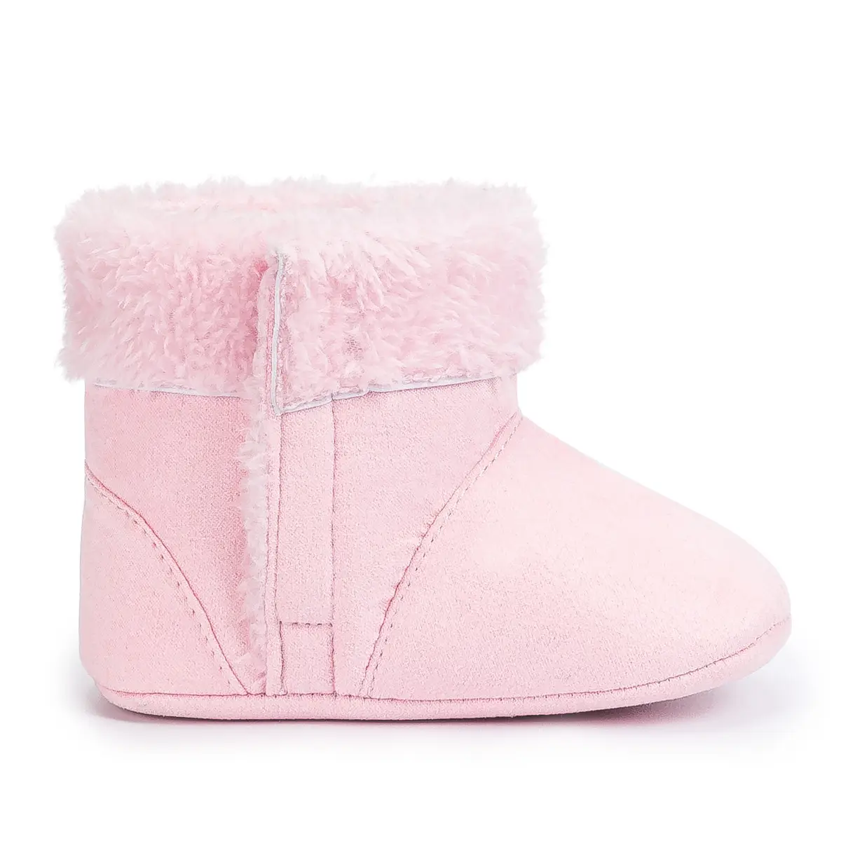 Warm Fleece Baby Boots for Baby Girls Pink Brown — feature 25