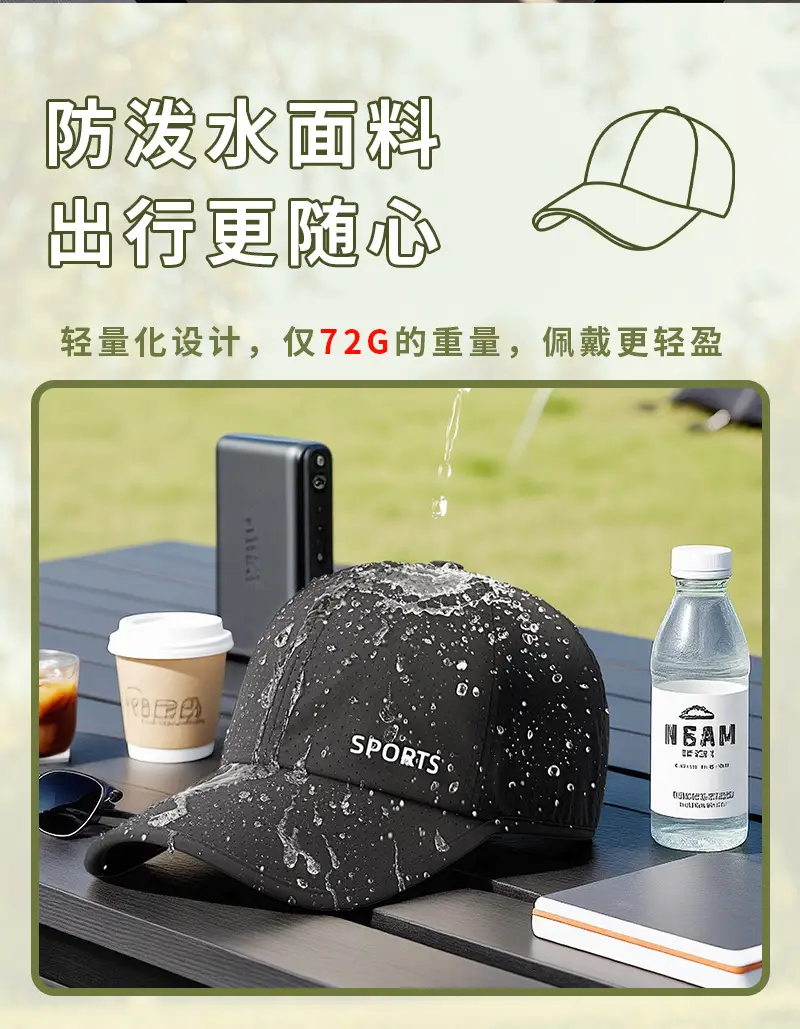 Men Sun Protective Baseball Cap with Laser Punch — feature 11