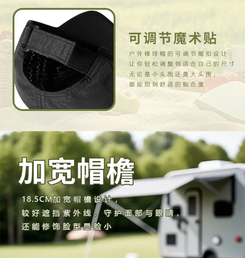 Men Sun Protective Baseball Cap with Laser Punch — feature 12