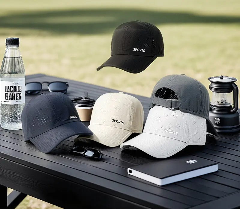 Men Sun Protective Baseball Cap with Laser Punch — feature 8