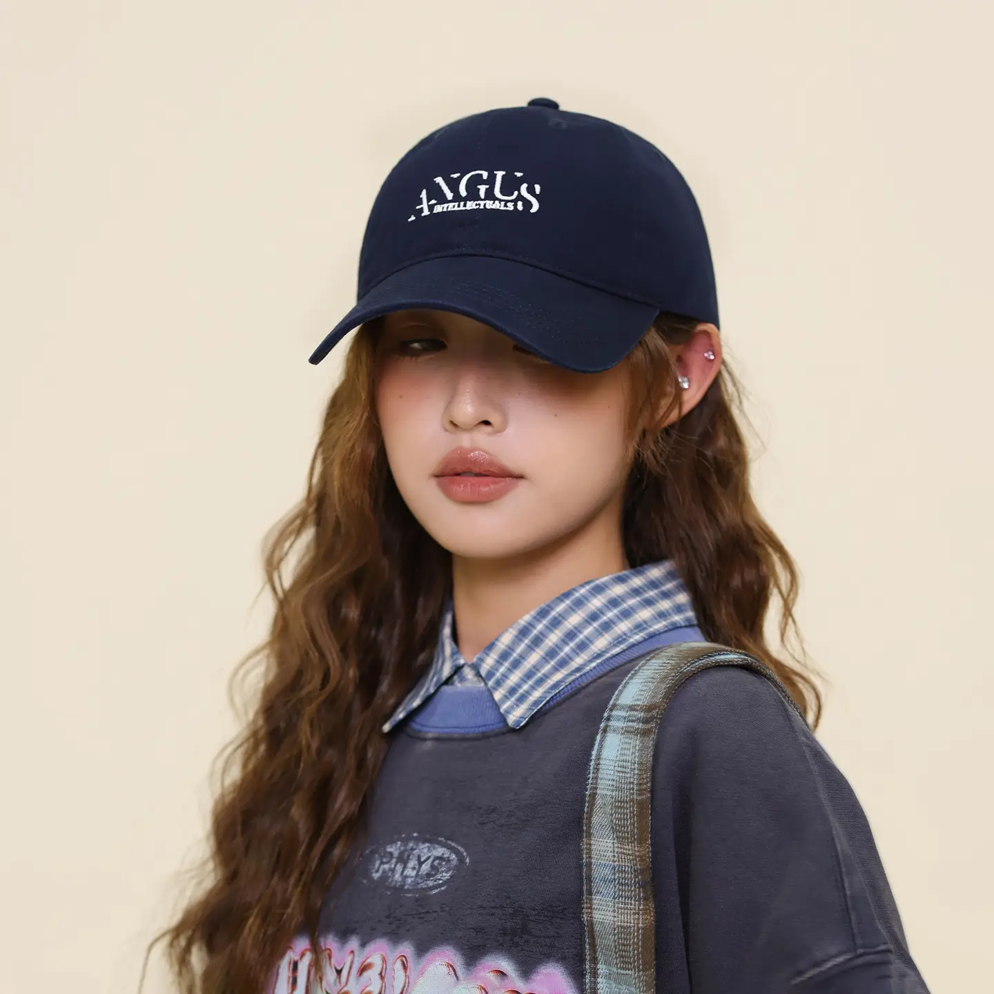 Women's Navy Blue Letter Embroidered Baseball Cap - Image 8