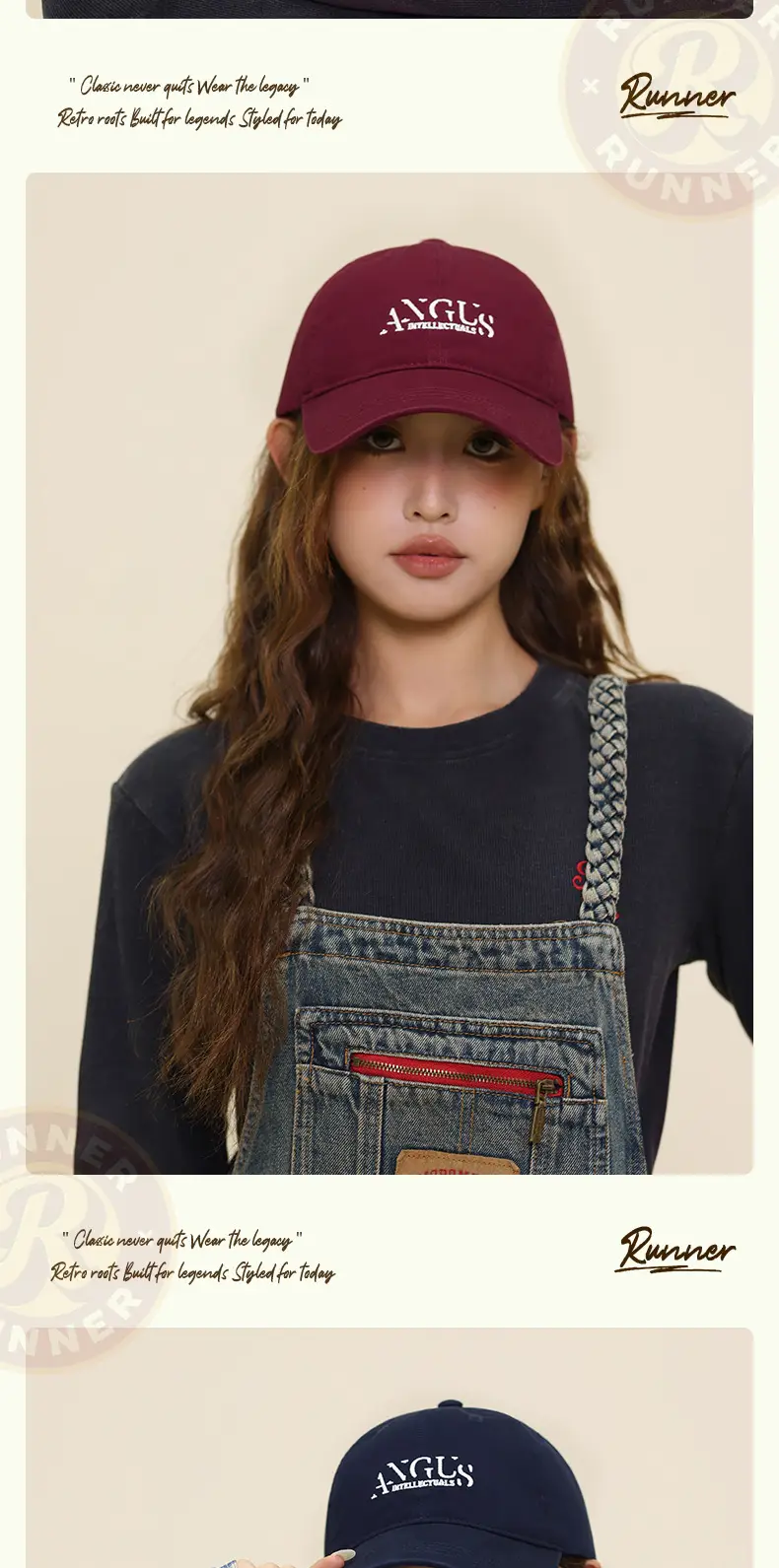 Women's Navy Blue Letter Embroidered Baseball Cap — feature 11