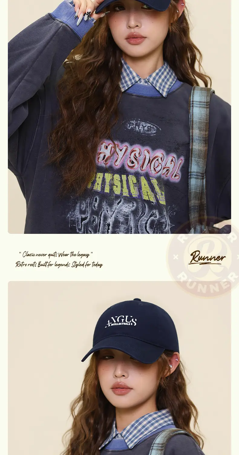 Women's Navy Blue Letter Embroidered Baseball Cap — feature 12