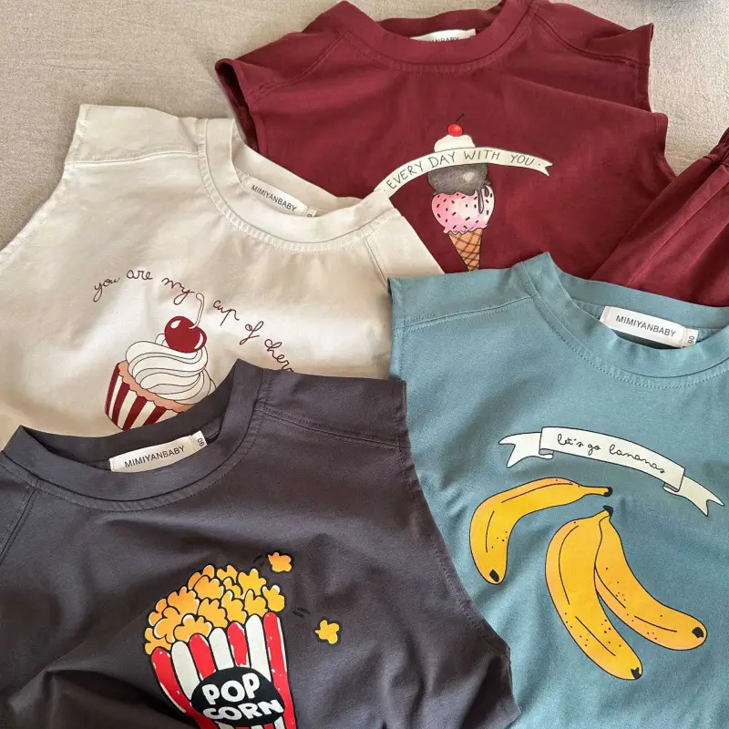 Boys Cotton Ice Cream T-Shirt Shorts Set Maroon 2025 - Image 6