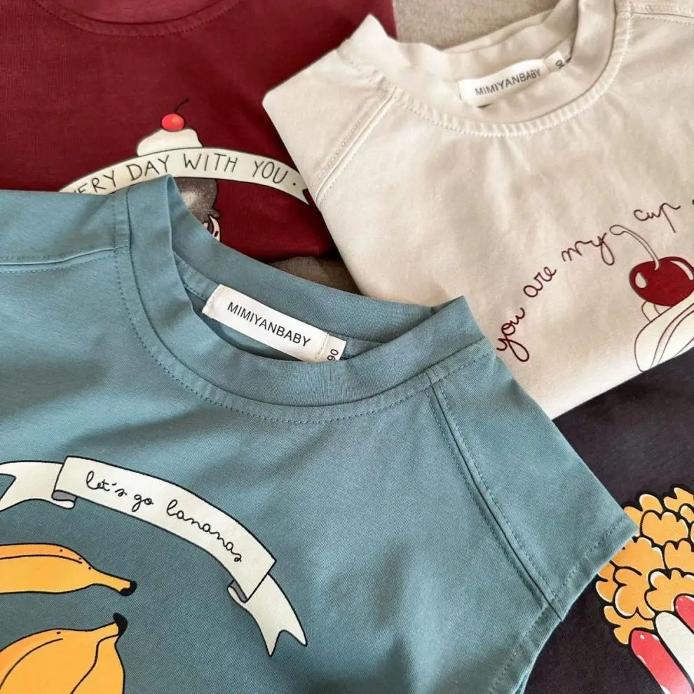 Boys Cotton Ice Cream T-Shirt Shorts Set Maroon 2025 — feature 3