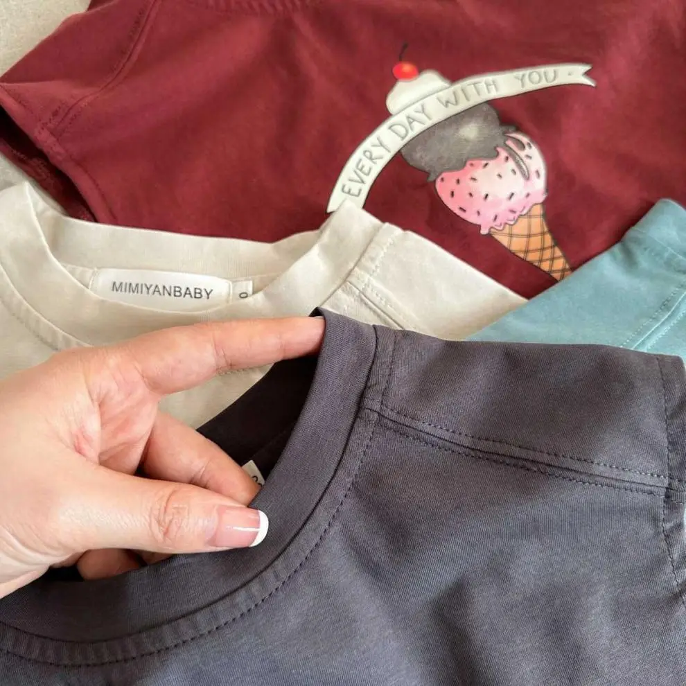 Boys Cotton Ice Cream T-Shirt Shorts Set Maroon 2025 — feature 5