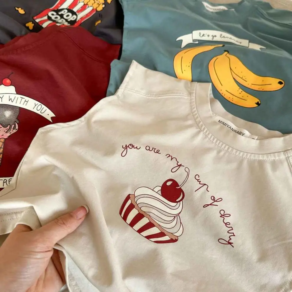 Boys Cotton Ice Cream T-Shirt Shorts Set Maroon 2025 — feature 7