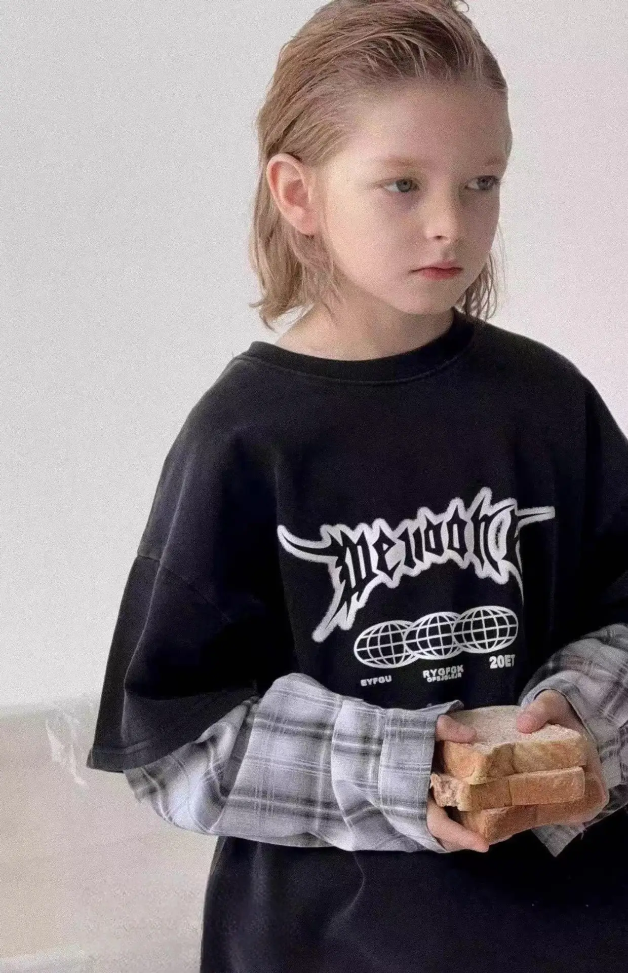 Boys Fake Two-Piece T-Shirts Grey 2025 — feature 16