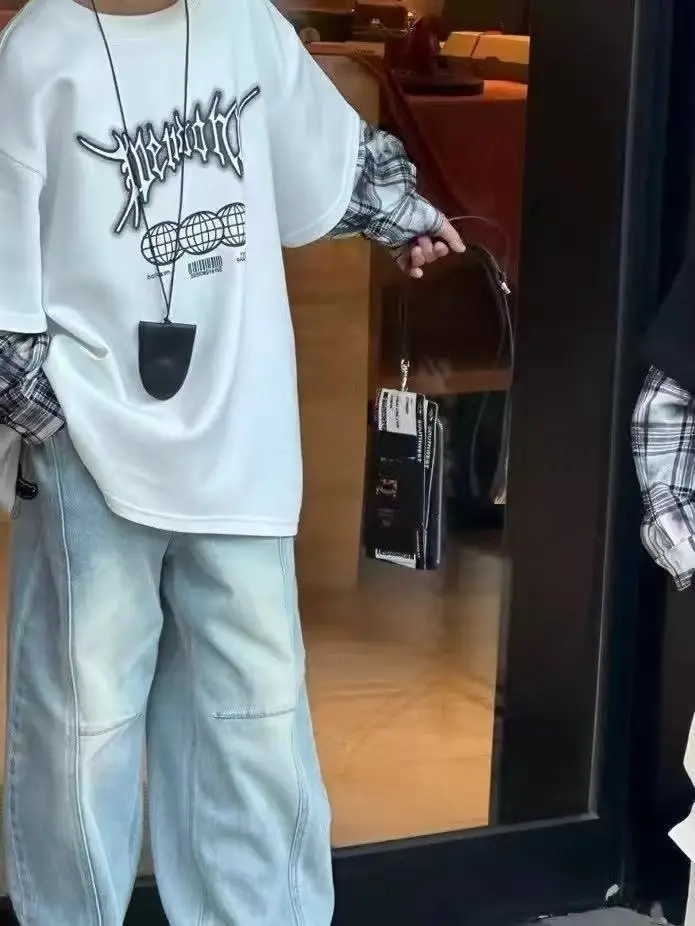 Boys Fake Two-Piece T-Shirts Grey 2025 — feature 9